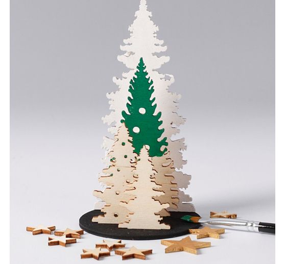 Hout-Houten bouwpakket "Fir trio", multiplex