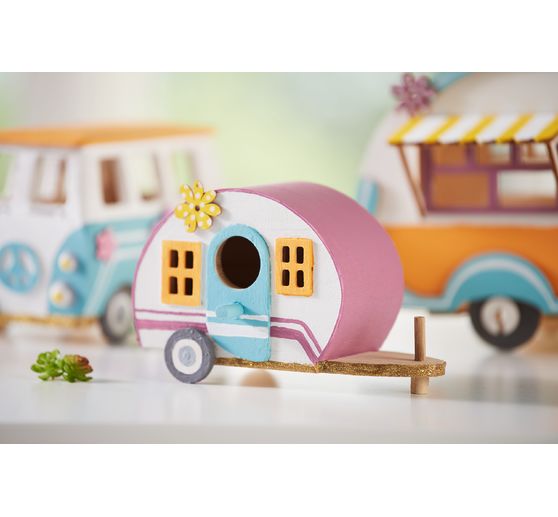 Camper van, raw wood/plywood