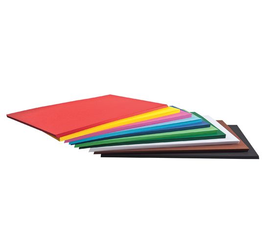 125 sheets clay cardboard, assorted colors, 160g/sqm, DIN A2, wholesale package