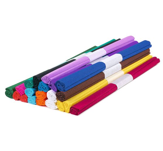 VBS Crepe paper "Mega pack", assorted colors, 20 pieces