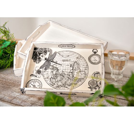 VBS Houten dienblad, set van 3
