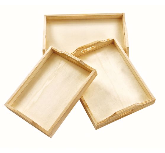 VBS Wooden tray, set of 3
