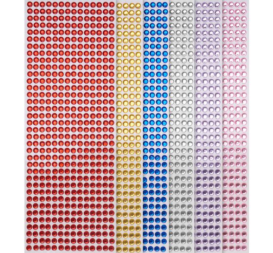 VBS Edelstenen "6 kleuren", 6 kaarten à 500 stuks