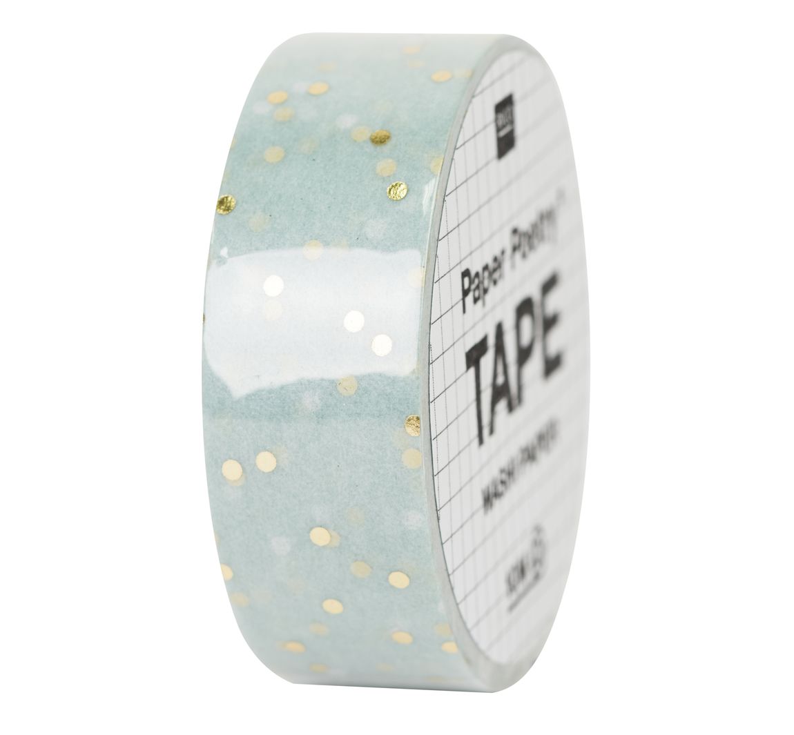 Washi Tape "Punten" - Mint/Goud