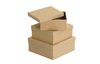 VBS square cardboard boxes, natural color, set of 3