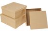 VBS Square boxes cardboard, natural color, set of 3