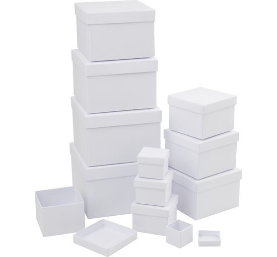 VBS Cardboard boxes "Square", set of 12