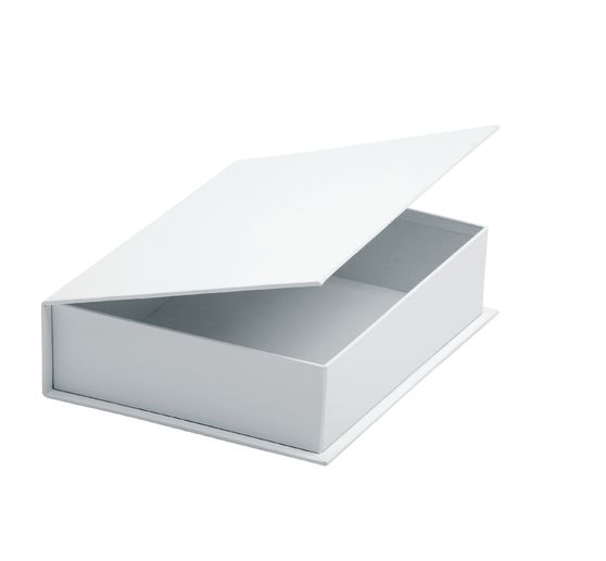 VBS hinged lid box white cardboard