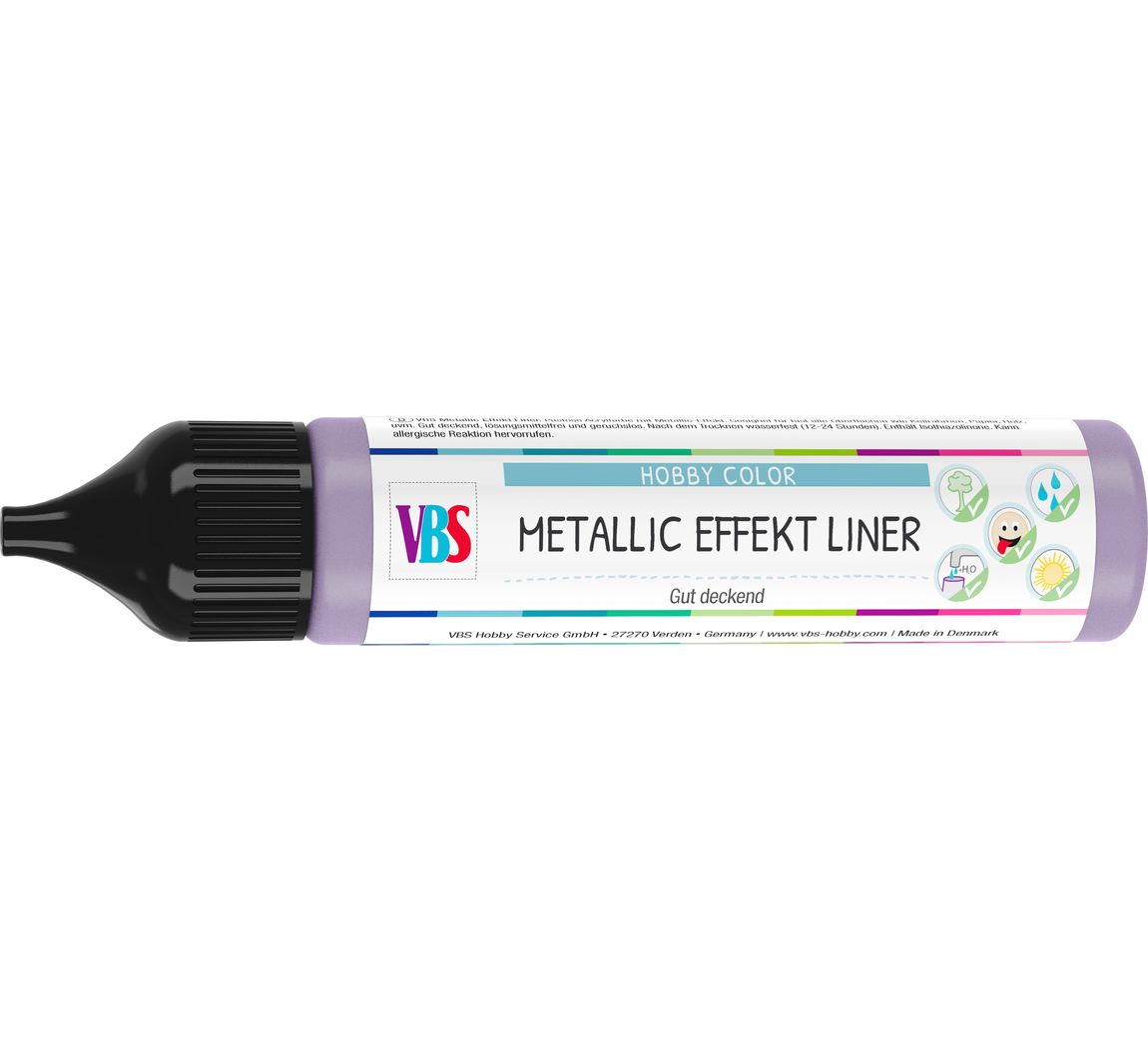 VBS Metallic Effect Liner, 28 ml - Lavender
