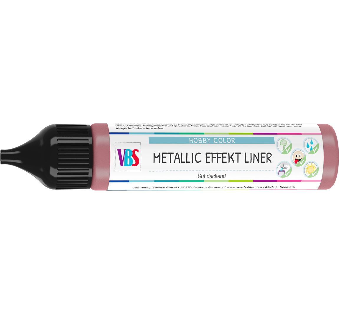 VBS Metallic Effect Liner, 28 ml - Rood