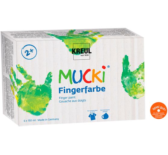 MUCKI Vingerverf, set van 6, 150 ml per stuk