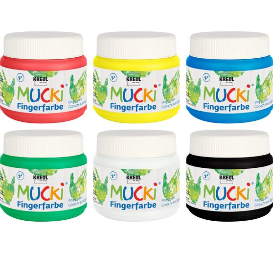 MUCKI Vingerverf, set van 6, 150 ml per stuk