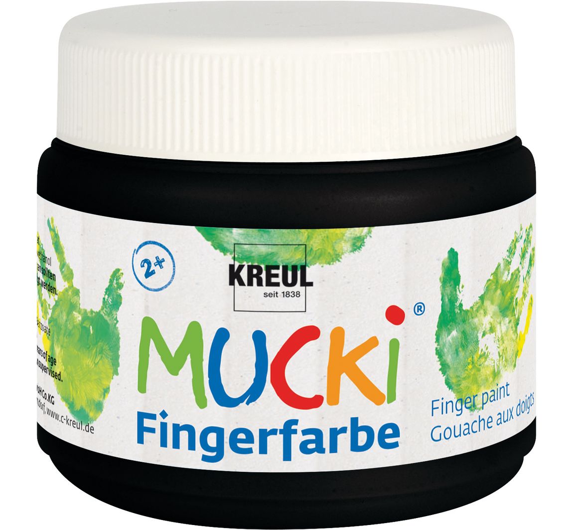MUCKI Vingerverf, 150 ml - Zwart