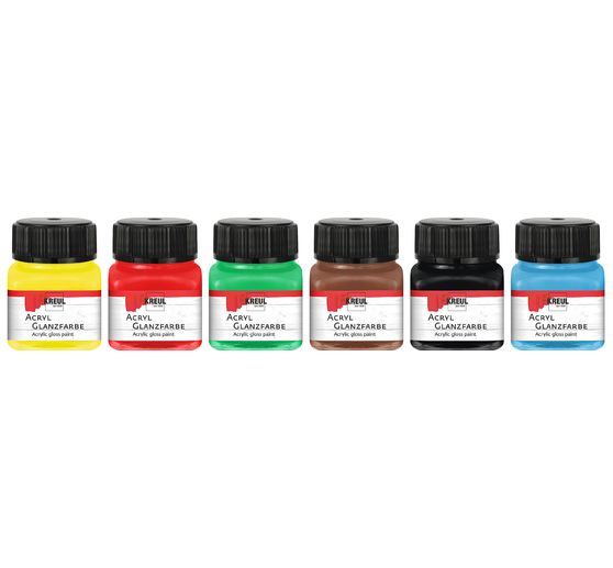 KREUL Acrylglansverf basisset, 6 x 20 ml
