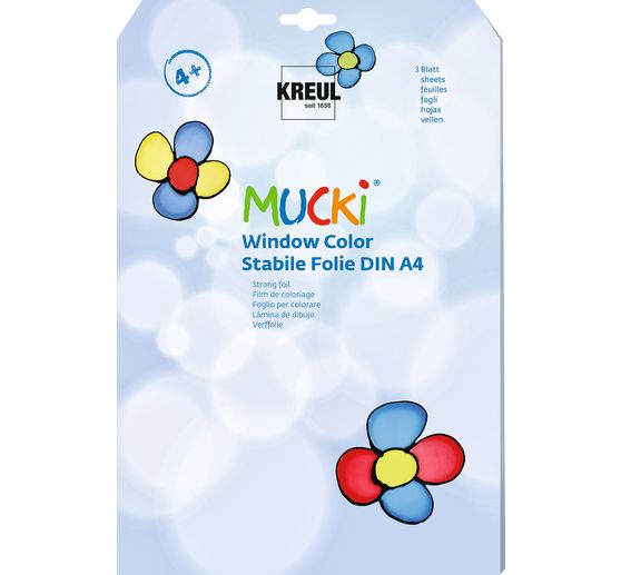 MUCKI Window Color stabiele folie, DIN A4, 3 vellen