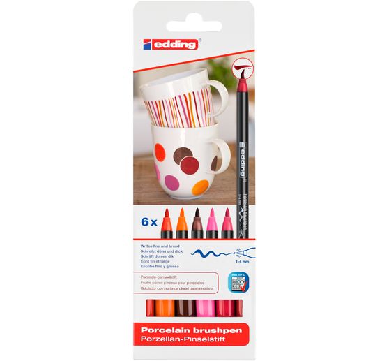edding 4200 Porselein penseelpen "Warm"