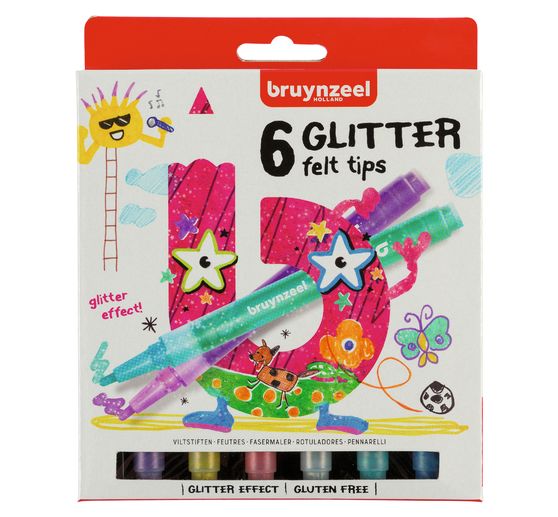 Felt pens "Glitter", 6 pcs.