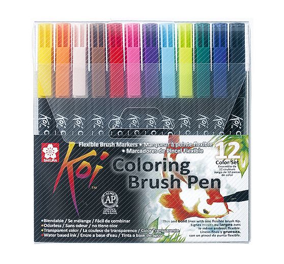Brush pen Koi Coloring Brush Set, 12 colours