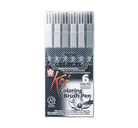 Penseelpen Koi kleurenset, 6 kleuren