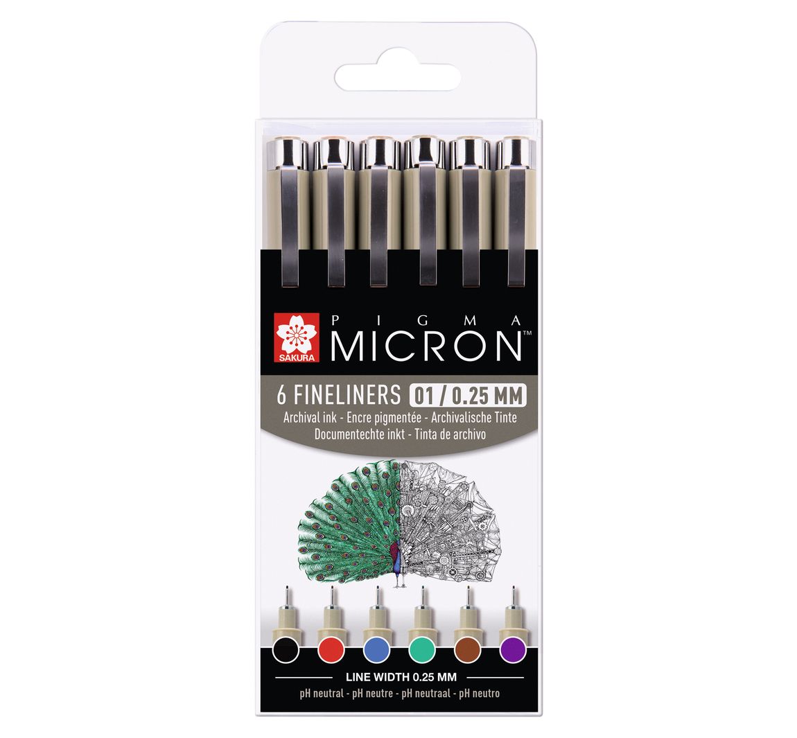 Pigma Micron Set - Grootte 0,25 mm
