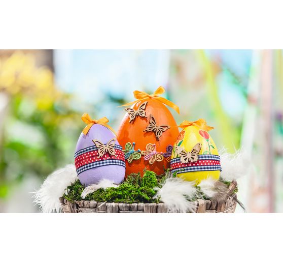 Papier mache eieren, deelbaar, 5 stuks