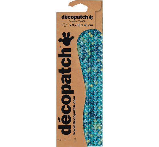 D&eacute;copatch papier "Vis schubben", 3 ervan