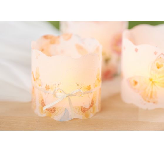 Servet "Mooie vlinders", roos