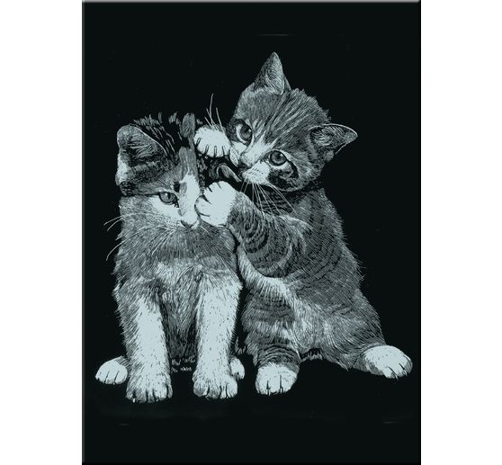 Krasplaats "Permanente kalenderdieren", Zilver, 6 motieven, 10,5 x 14,5 cm