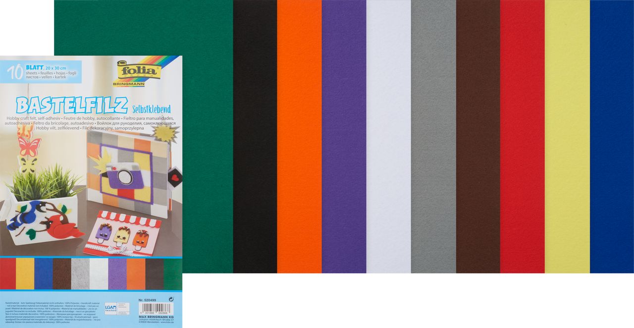 Craft felt self adhesive 20x29cm 10 sheets VBS Hobby