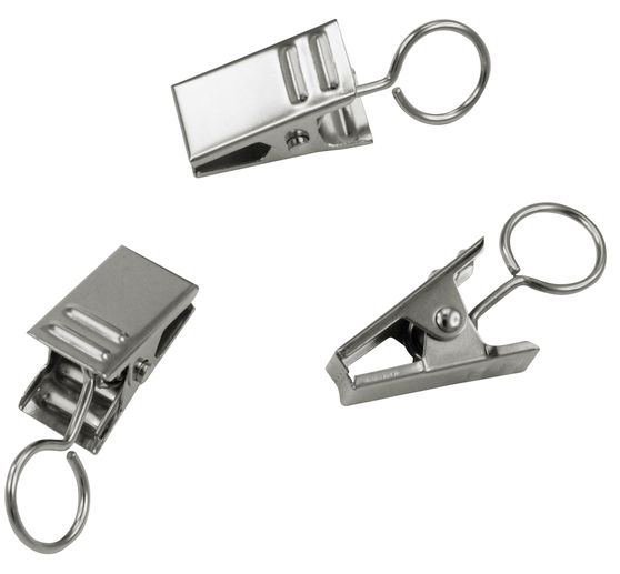 Metal clip with eyelet