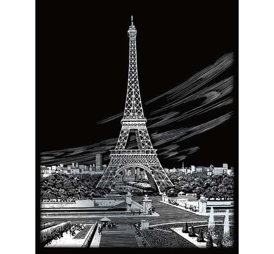Scratch painting "Eiffel Tower"