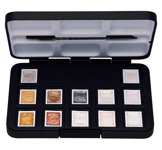 Van Gogh Aquarelverf pocket box 12 kommen, Metallic-Kleuren