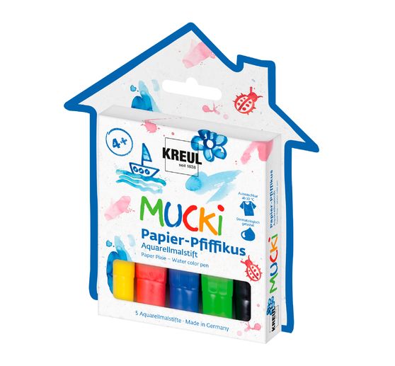 Mucki Papier-Slimme Aquarelpennen, set van 5
