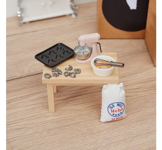 Miniatuur tafel, rechthoekig, ca. 8x5x5cm