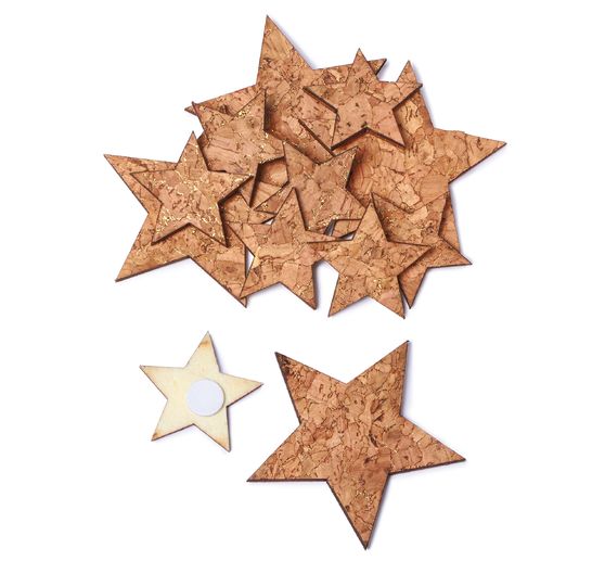 VBS cork scatter decoration "Stars", set of 12