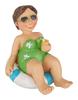 Bathing vacationer in a swimming ring