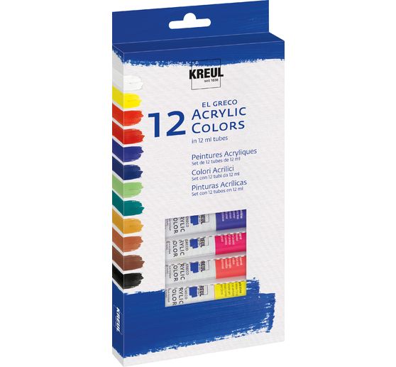 KREUL el Greco Acrylset, 12 x 12 ml buizen