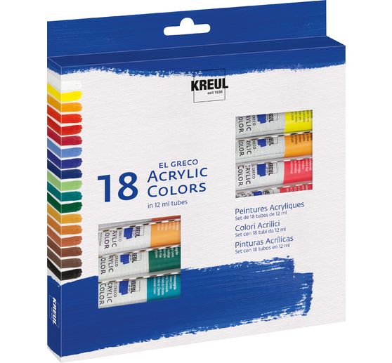 KREUL el Greco acrylset, 18 x 12 ml buizen