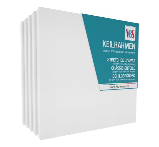 VBS Stretched canvas 20 x 20 cm, 5 pieces