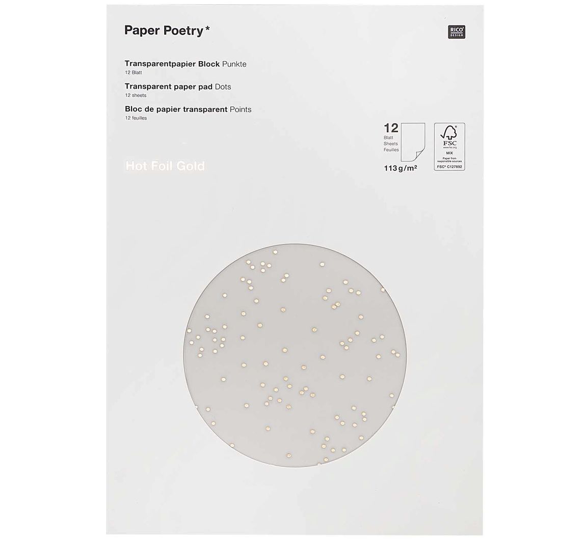 transparant papier "Stippen" - Goud
