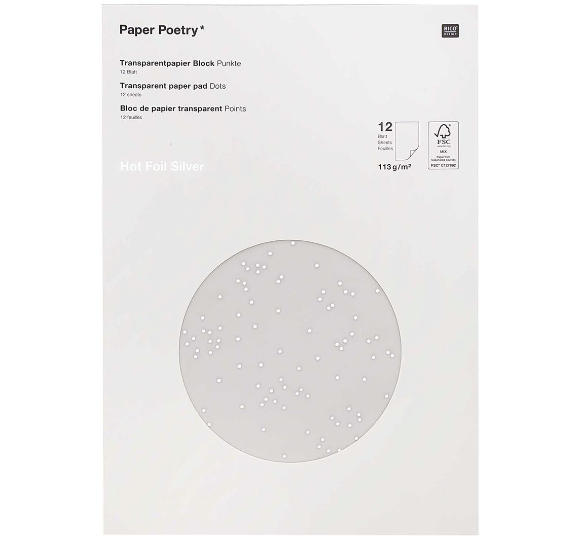transparant papier "Stippen" - Zilver