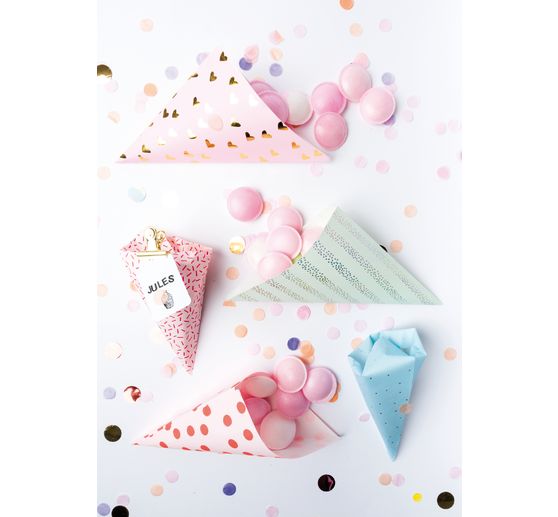 Kegelvormige zakken "Pastel Hot Folie", set van 15