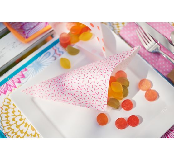 Kegelvormige zakken "Pastel Hot Folie", set van 15