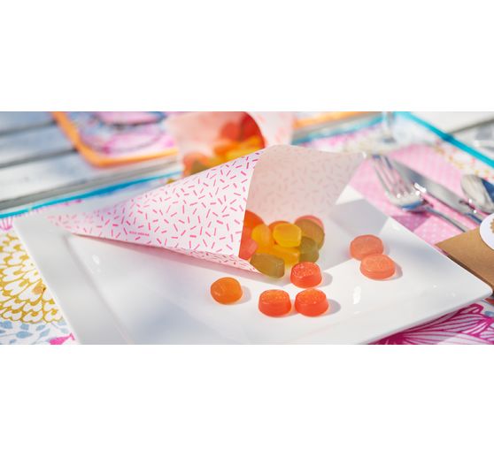 Kegelvormige zakken "Pastel Hot Folie", set van 15