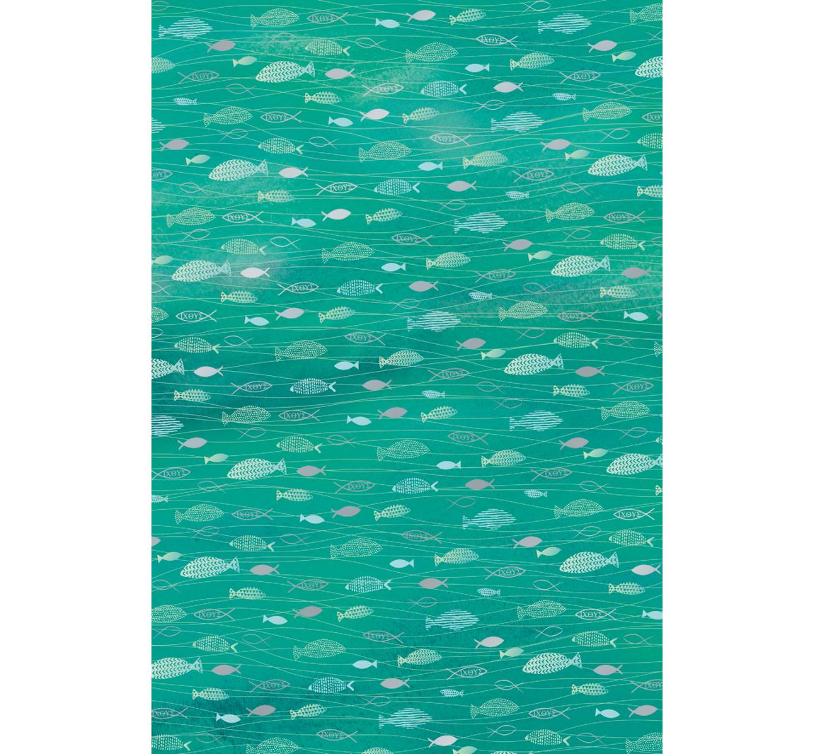 Ontwerpkarton "Hotfoil", vis - Aquagreen