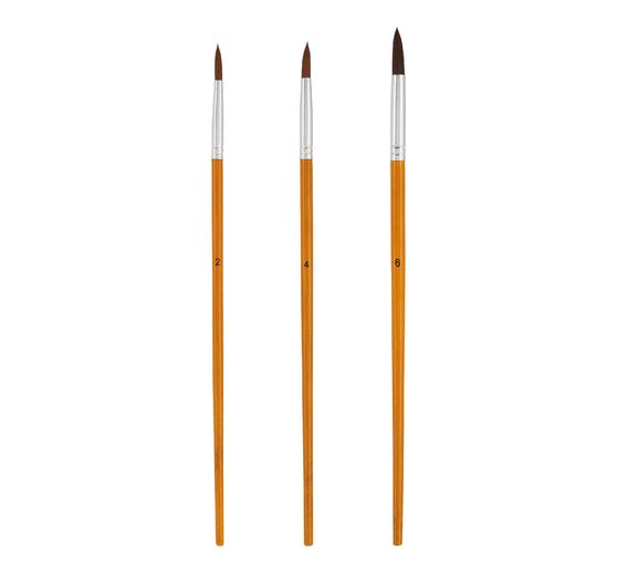 VBS Round brush with bamboo handle "Assorted", 70 pieces