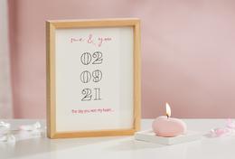 Valentine's Day Gift Candle and Memory Frame