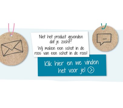 Klantenservicebanner om contact met u op te nemen als er geen zoekresultaten zijn. Telefoonnummer klantenservice: + 31 (0) 70 - 4990278