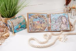 Maritime treasure chest with souvenir book