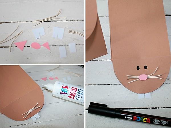 Einfach eine Osterhasen Geschenkverpackung selber machen. Kinderleichte und Niedliche Geschenkidee zu Ostern
